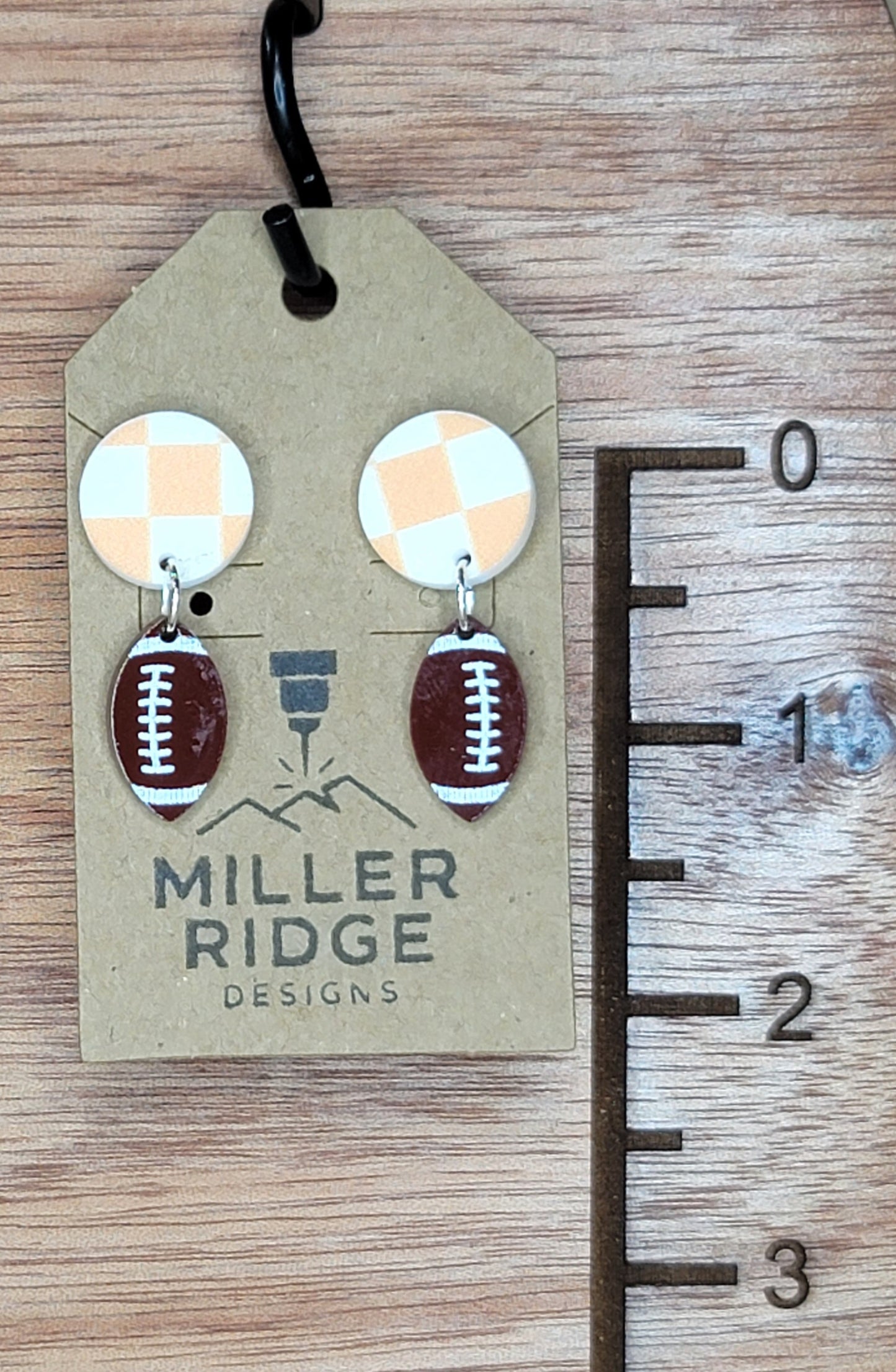 Checked board with football