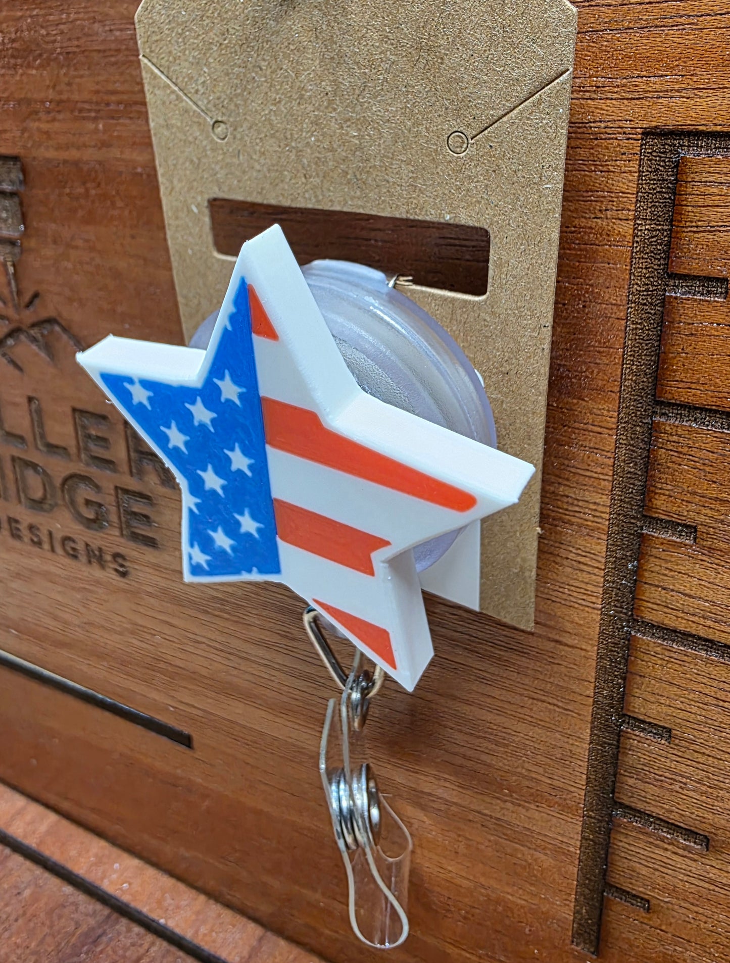 Stars and stripes badge reel