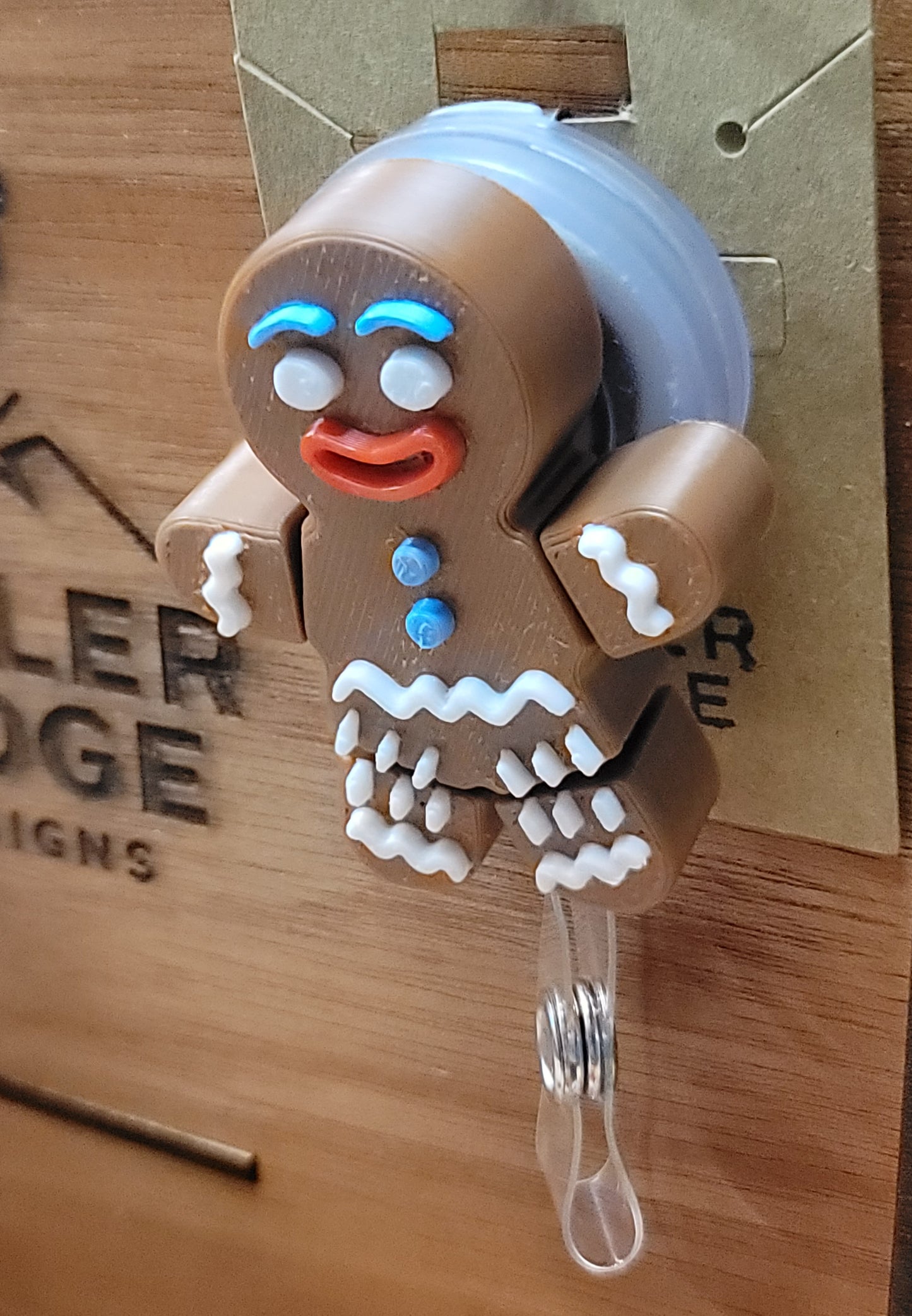 Gingerbread man badge reel