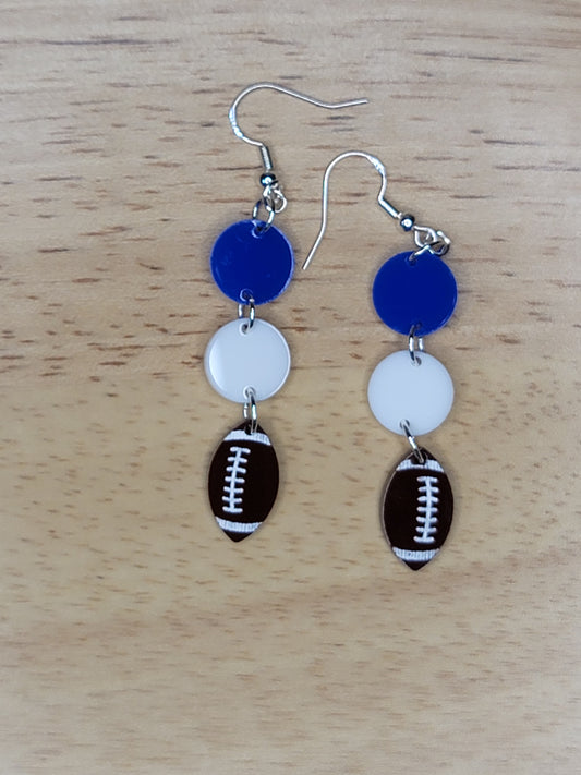 Blue and white with football