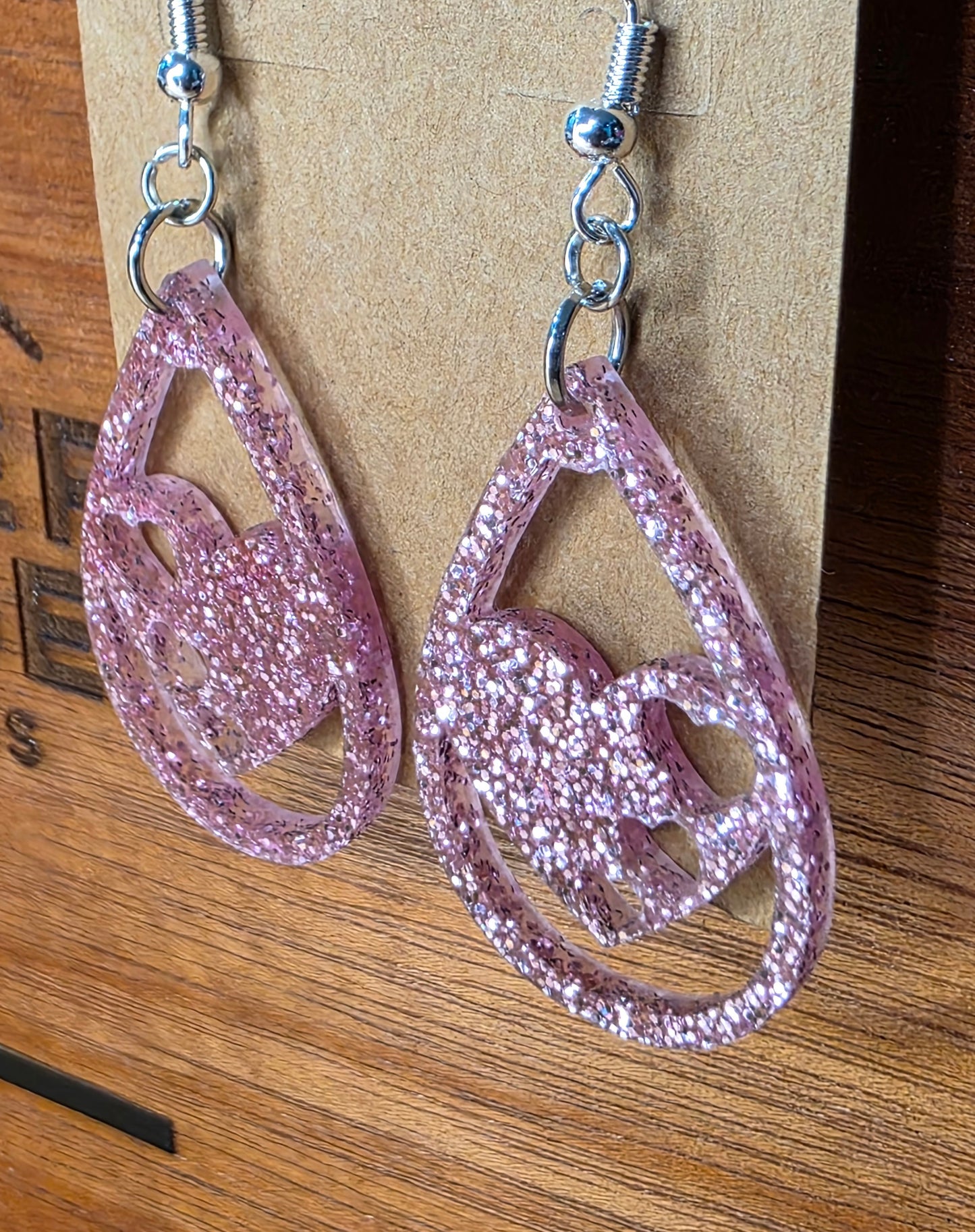 hearts-pink glitter