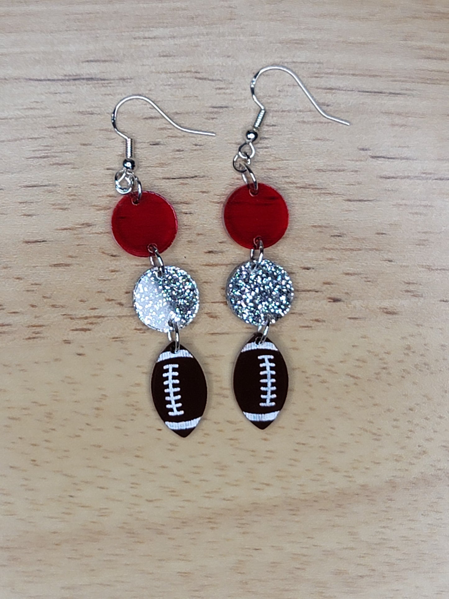 Crimson/maroon and Silver football