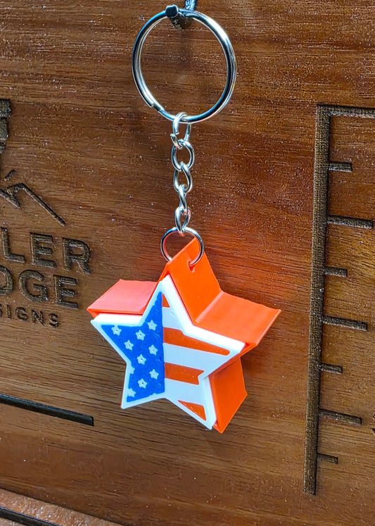 American flag star clicker keychain