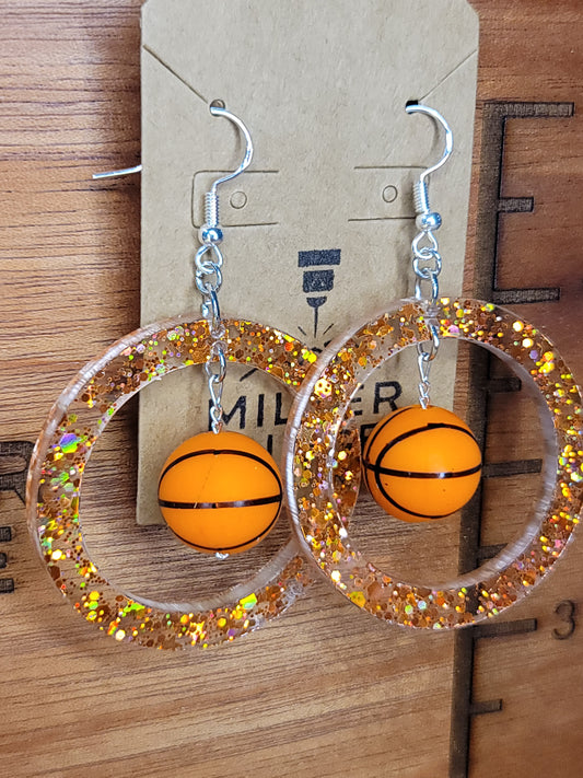 Basketball, orange glitter
