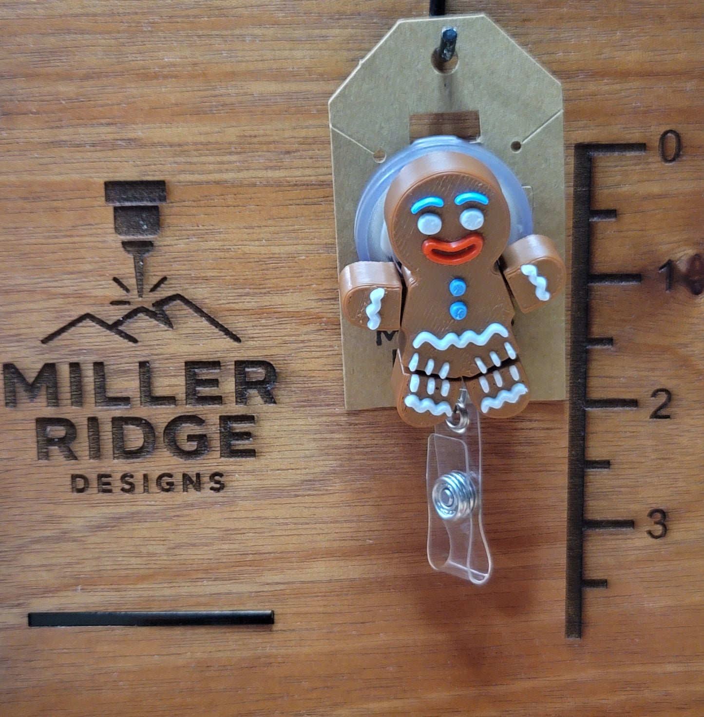 Gingerbread man badge reel