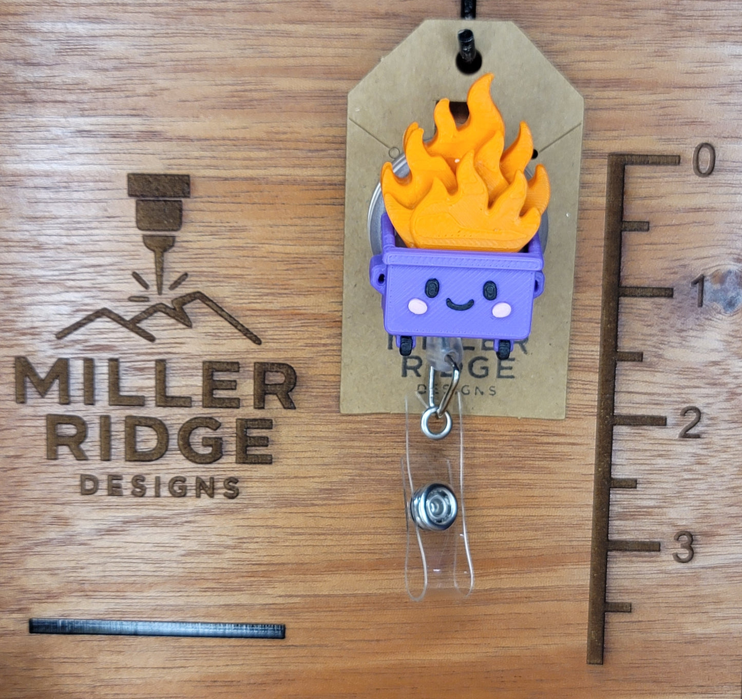 Dumpster fire badge reel (purple)