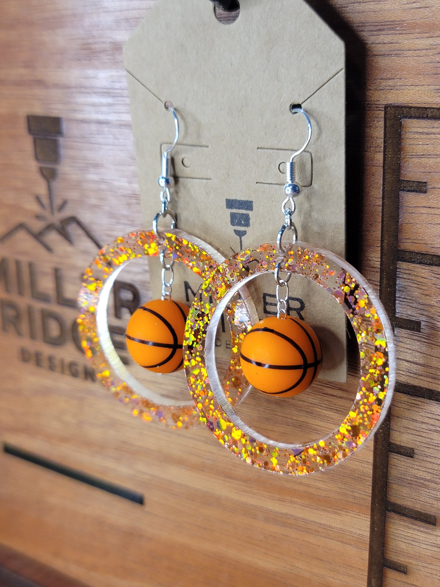 Basketball, orange glitter
