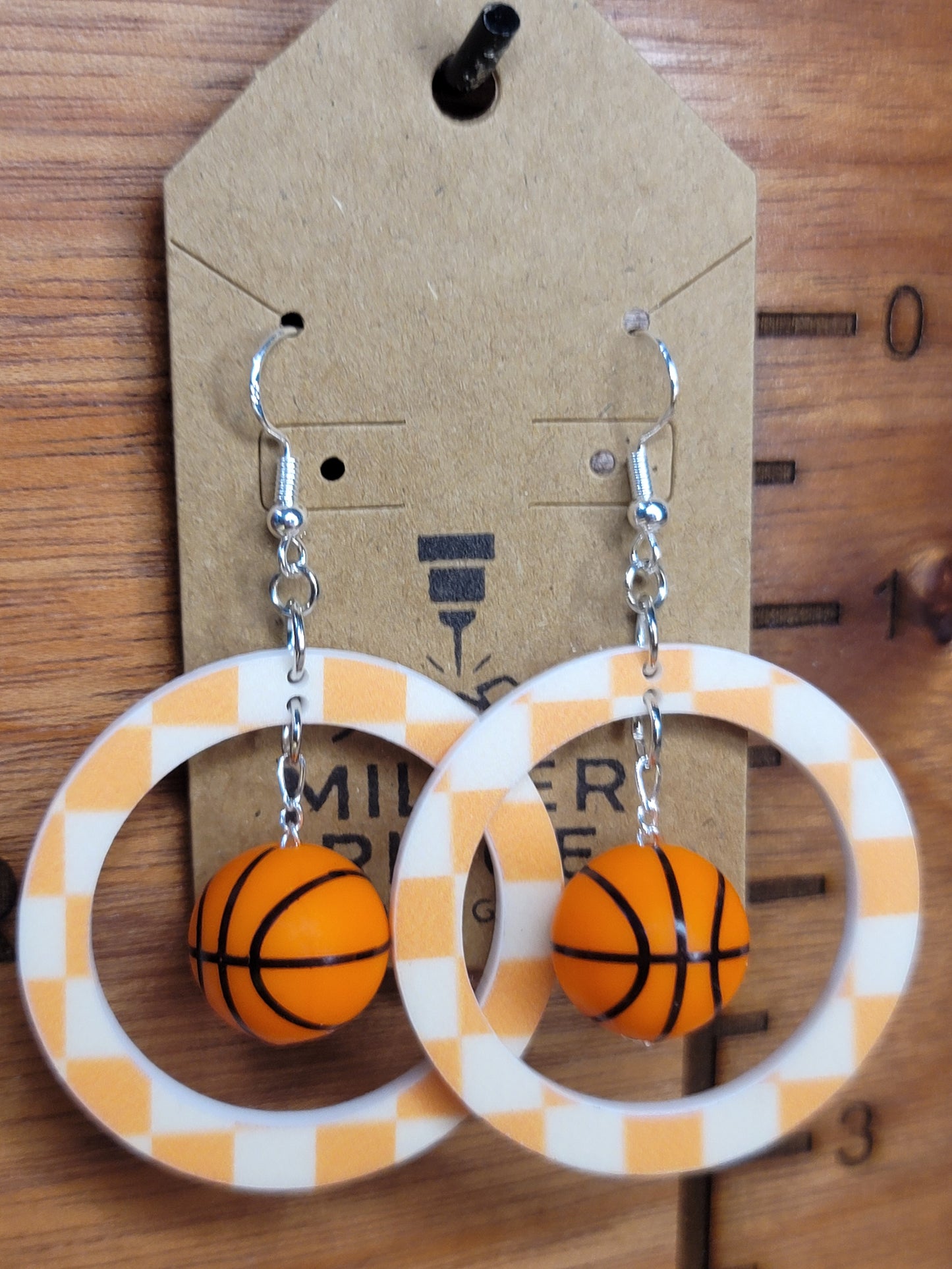 Basketball, orange and white checkerboard