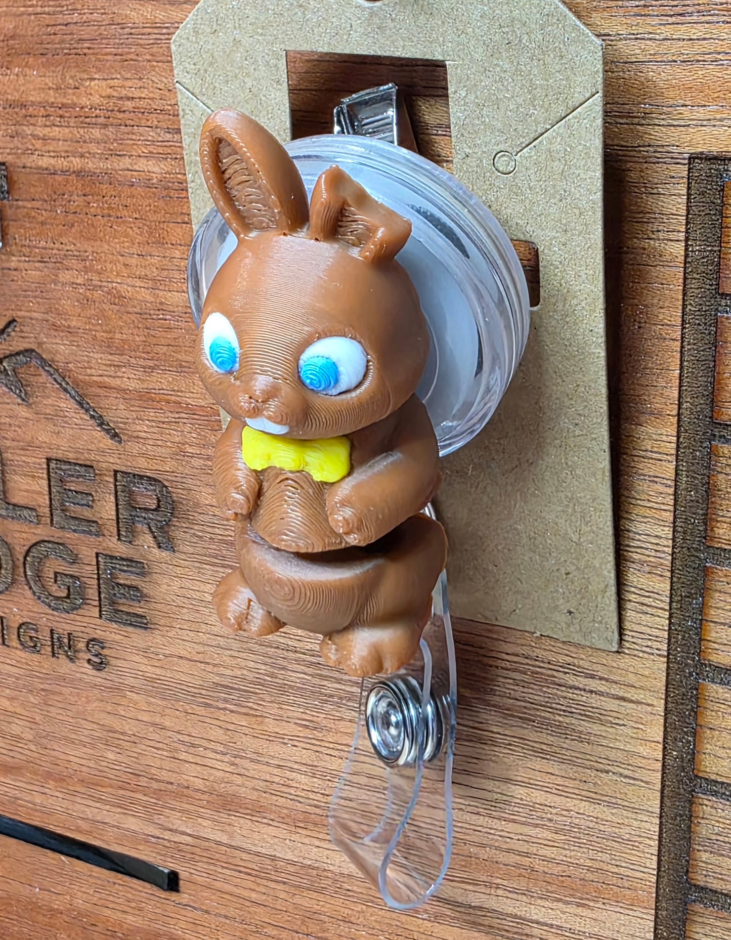 Chocolate bunny badge reel