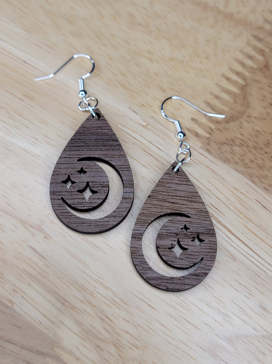 Crescent moon and stars