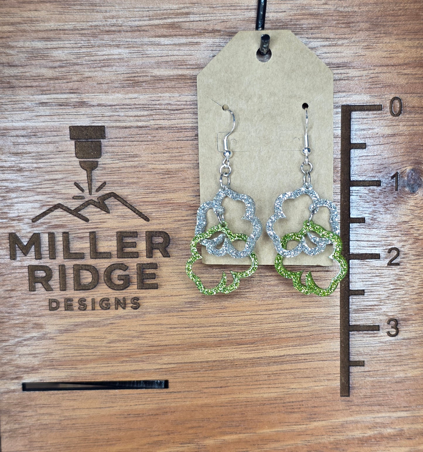 Linked Green & Silver Shamrocks (2 variations)