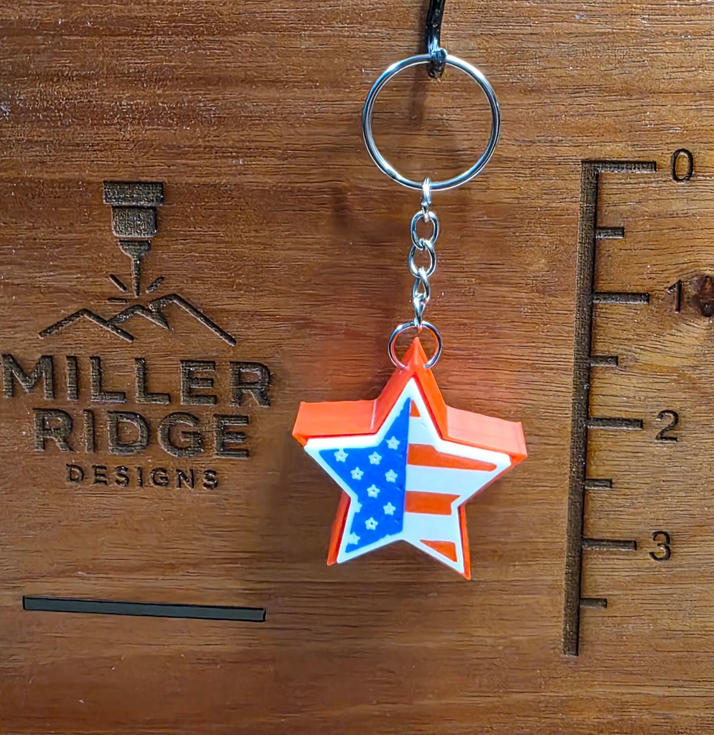 American flag star clicker keychain