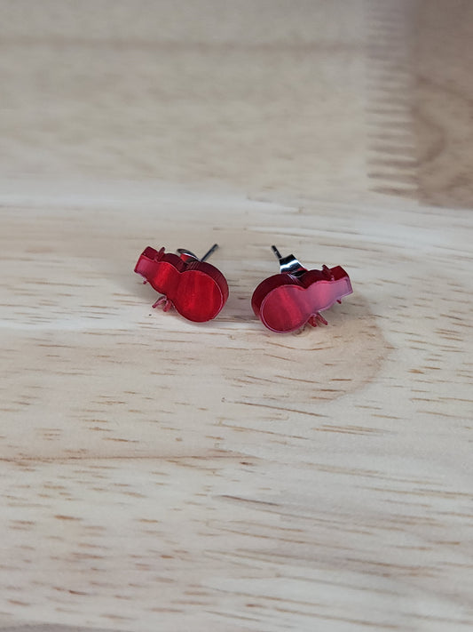 Red snowman studs