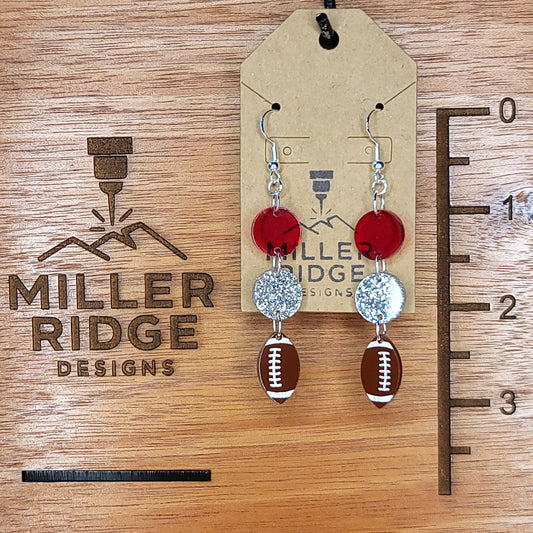 Crimson/maroon and Silver football
