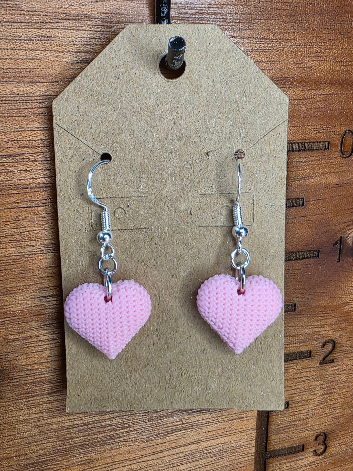 Knitted hearts (pink)