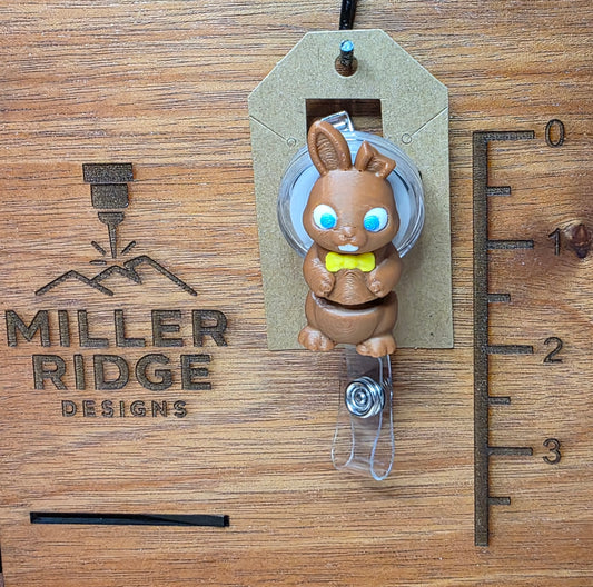 Chocolate bunny badge reel