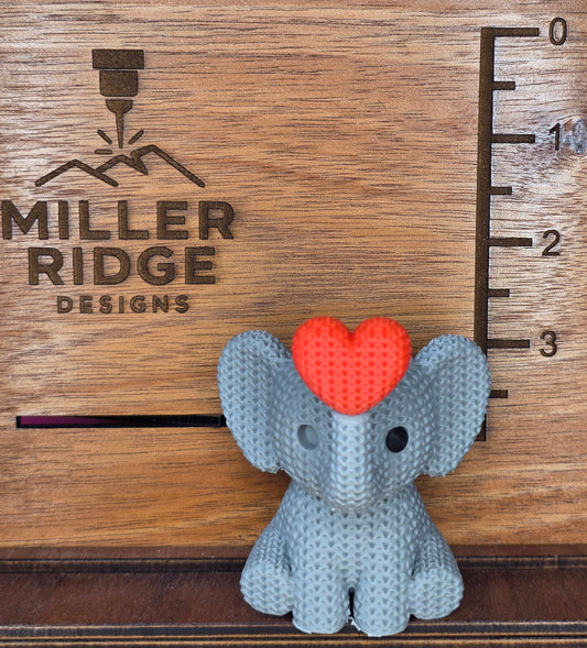Knitted Elephant desk buddy