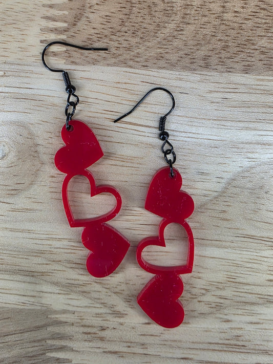 Stacked hearts-red
