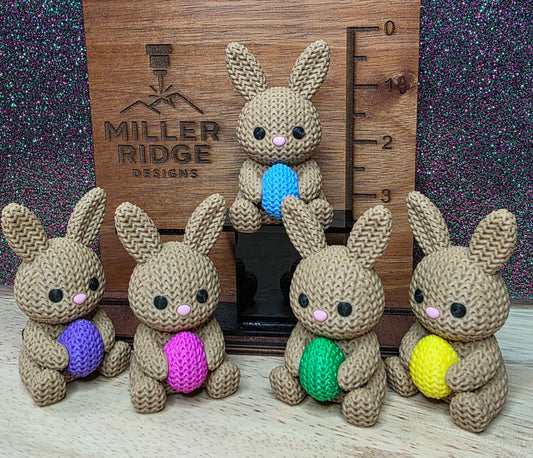 Brown bunny with egg (5 different colors)