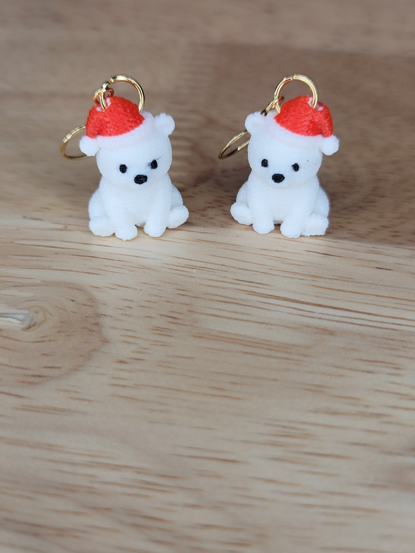 Knitted Polar Bear with Santa hat
