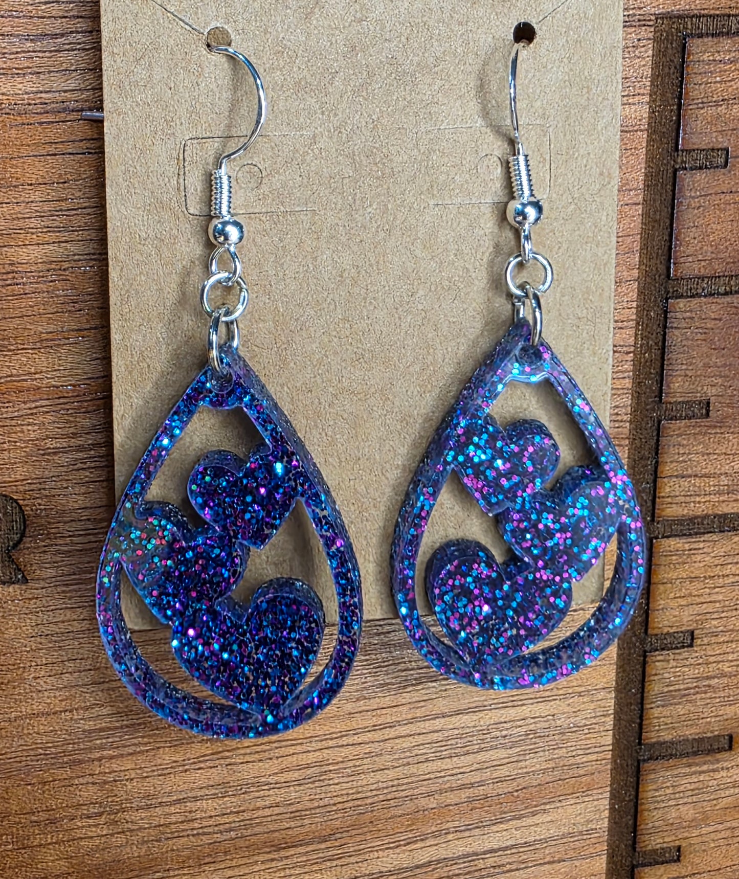 Hearts- galaxy blue and purple