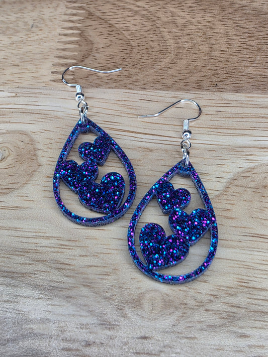 Hearts- galaxy blue and purple