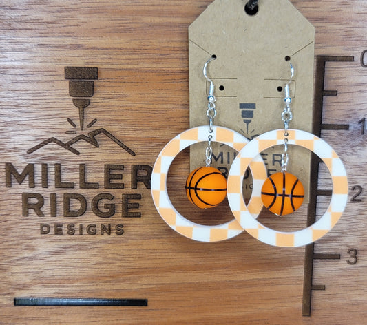 Basketball, orange and white checkerboard