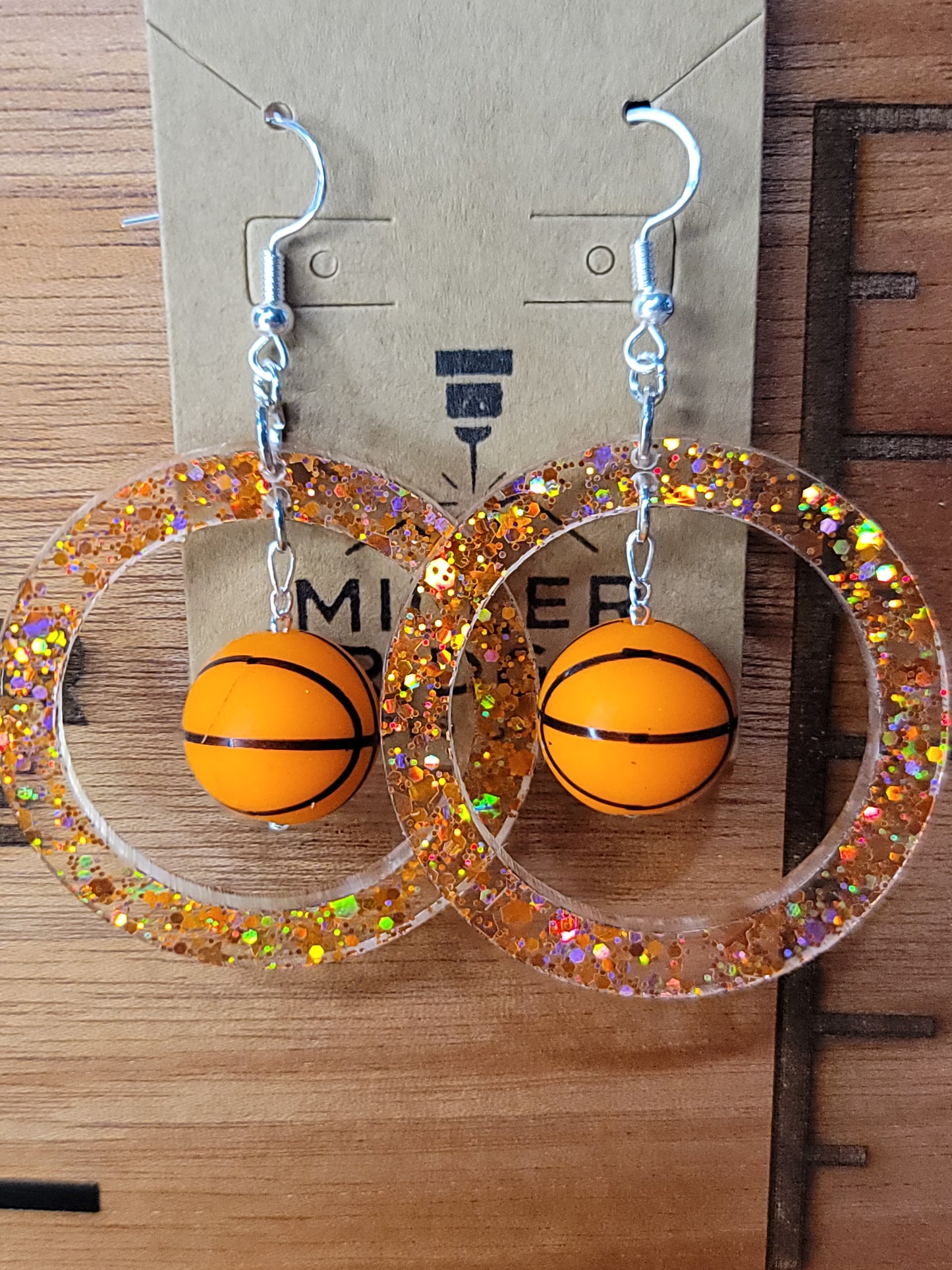 Basketball, orange glitter