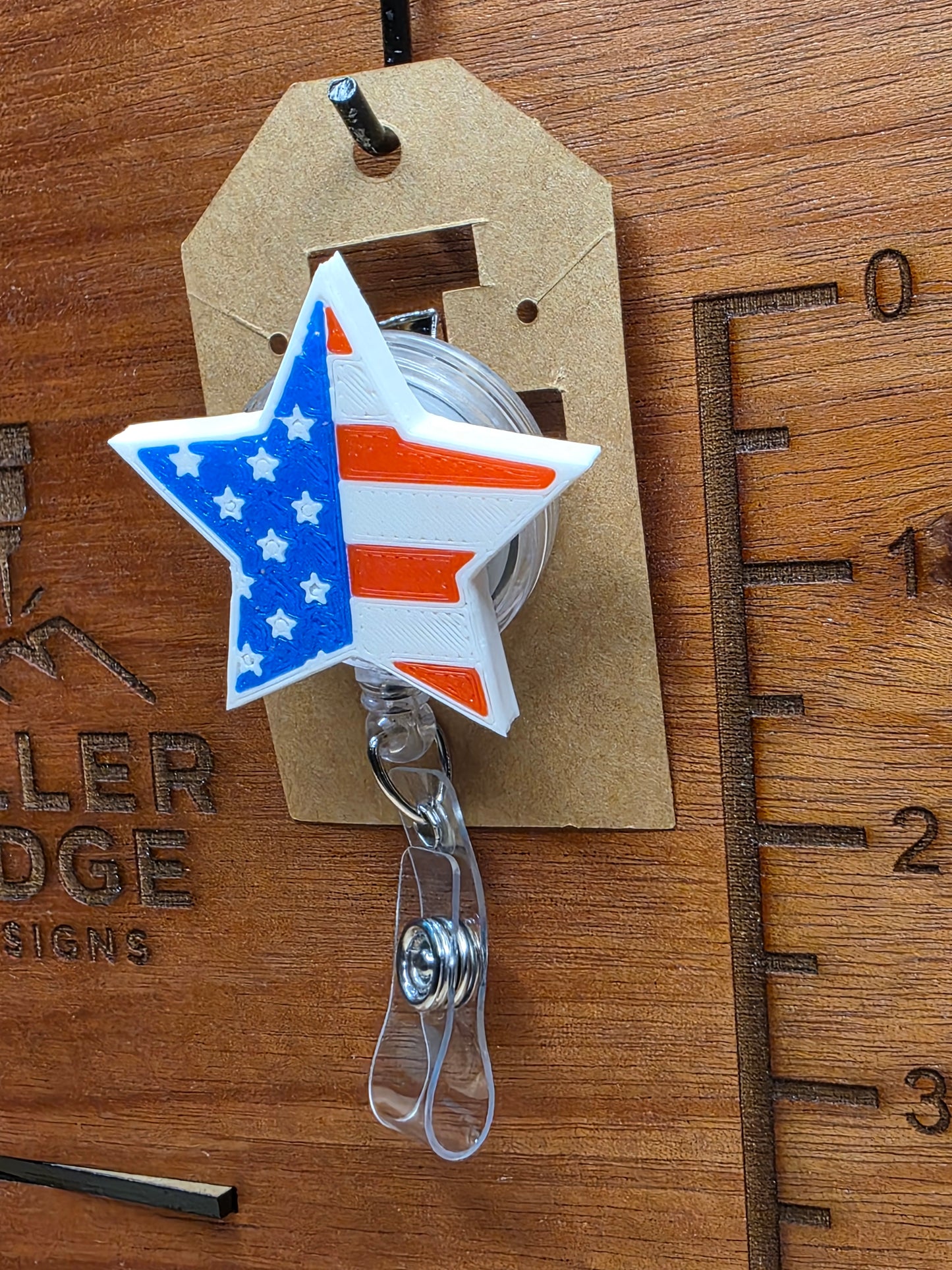 Stars and stripes badge reel
