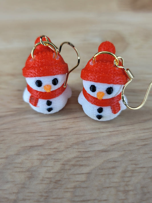 Knitted snowman (red scarf)