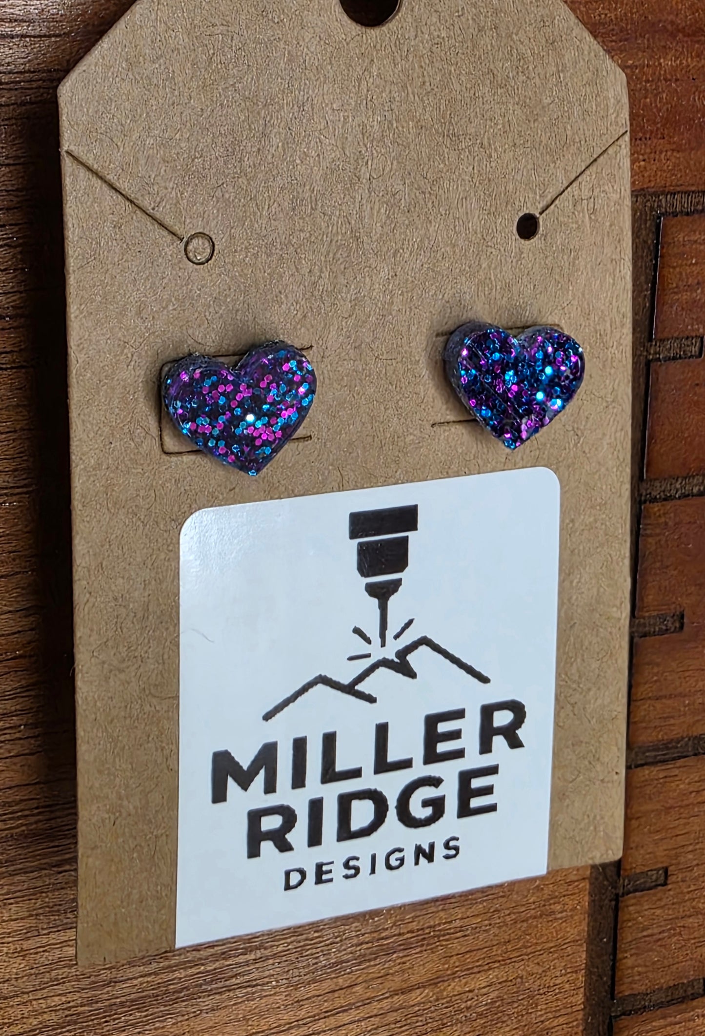 Galaxy glitter hearts studs