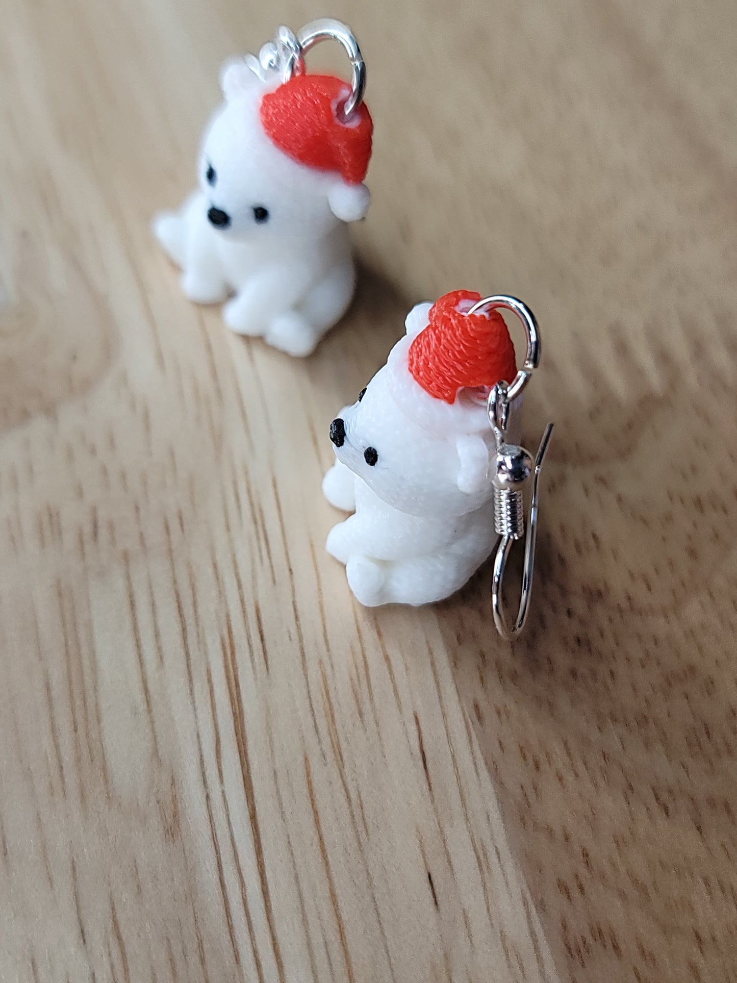 Knitted Polar Bear with Santa hat