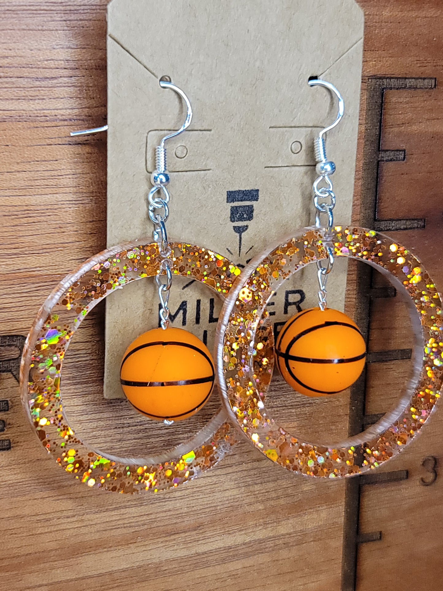 Basketball, orange glitter