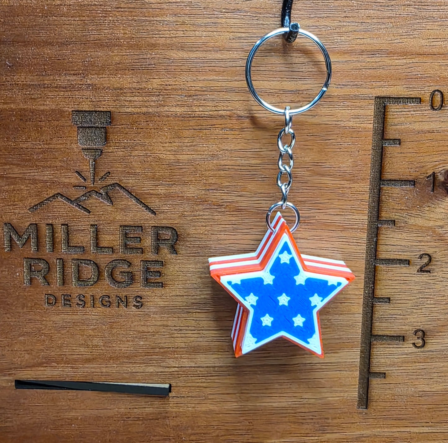 Stars and stripes star clicker keychain
