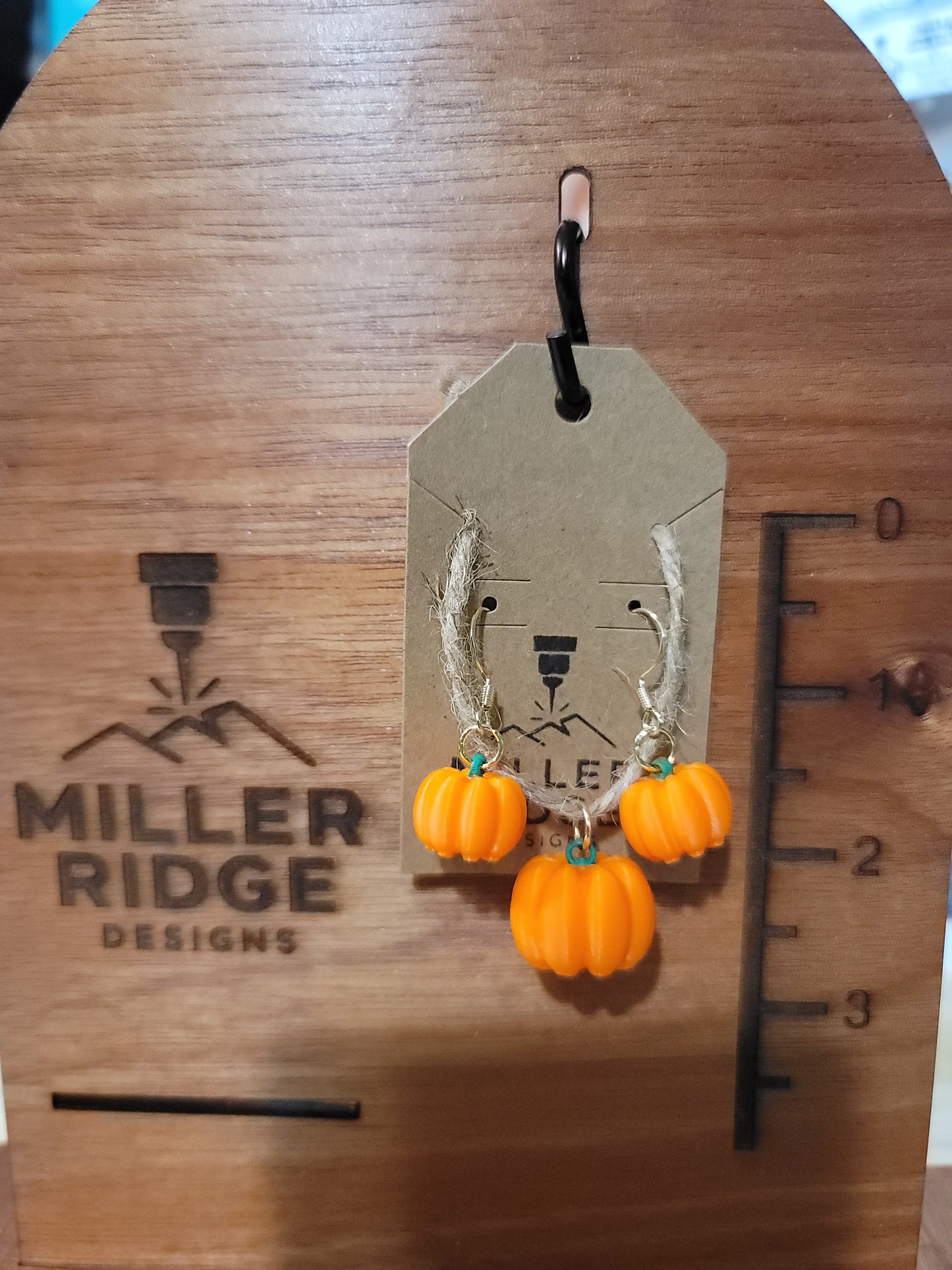 Pumpkin earrings with matching necklace charm