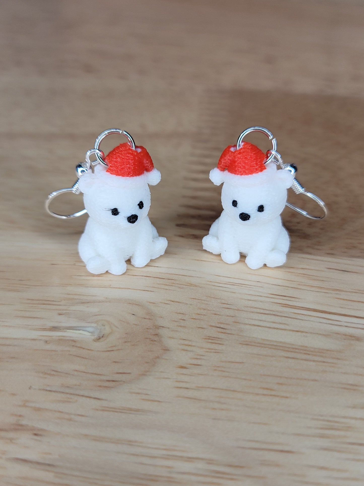 Knitted Polar Bear with Santa hat