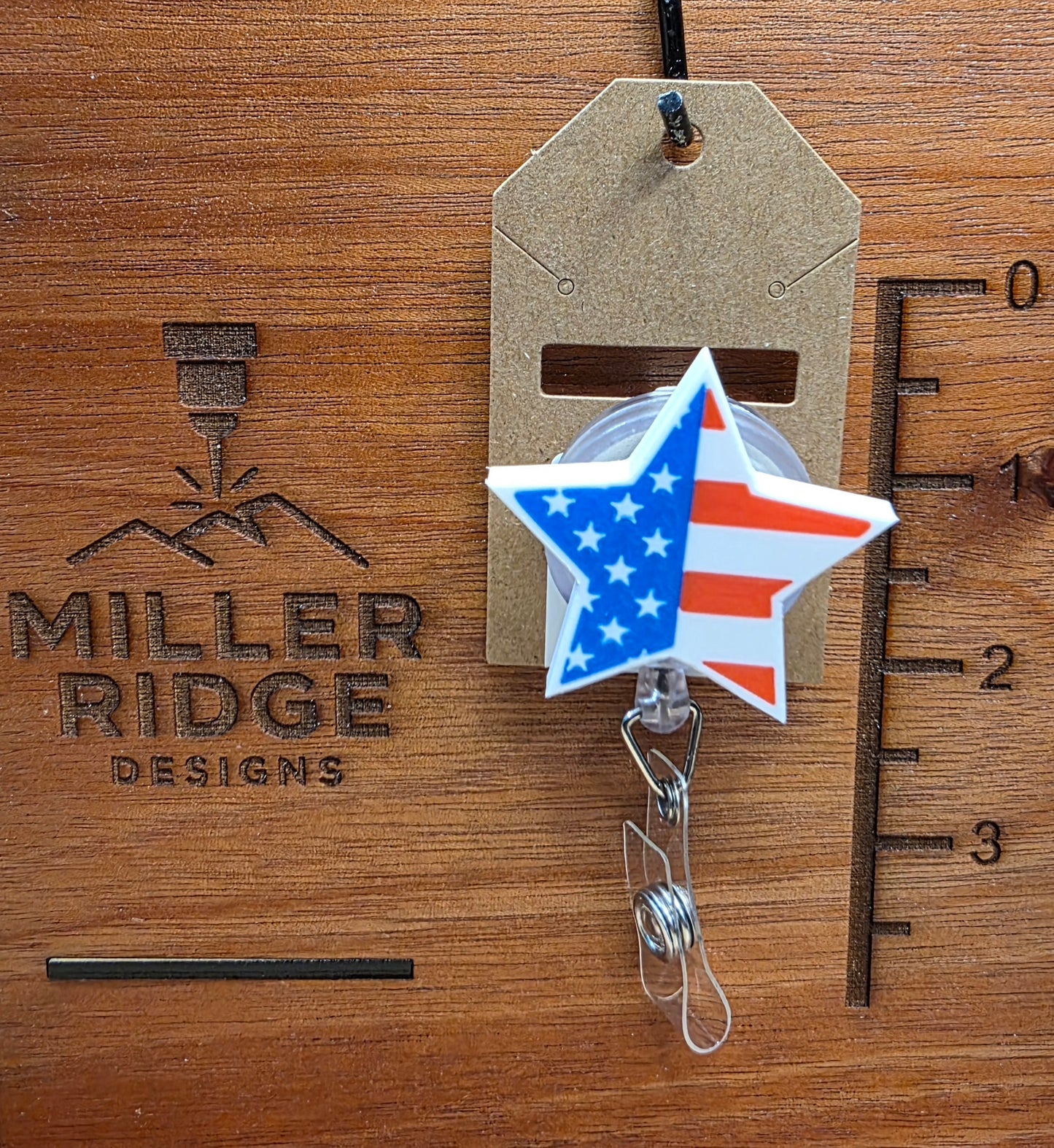 Stars and stripes badge reel