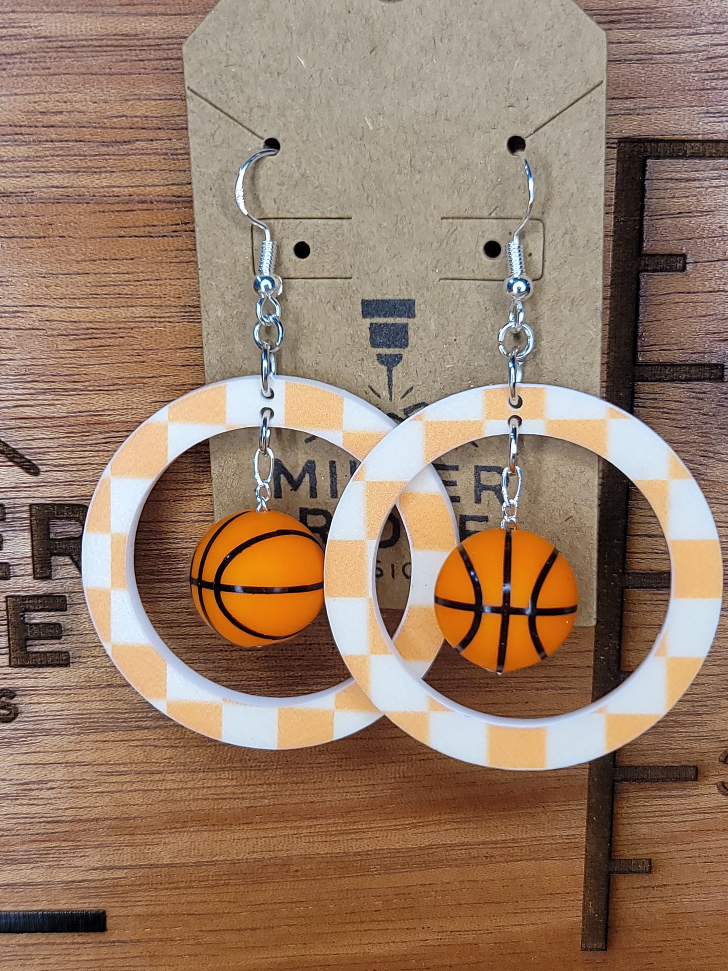 Basketball, orange and white checkerboard
