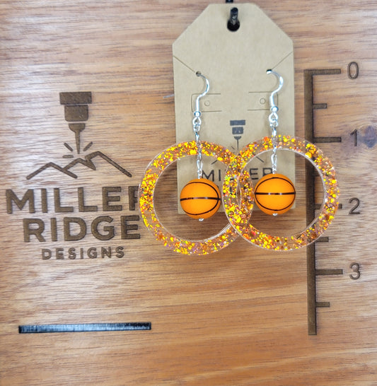 Basketball, orange glitter