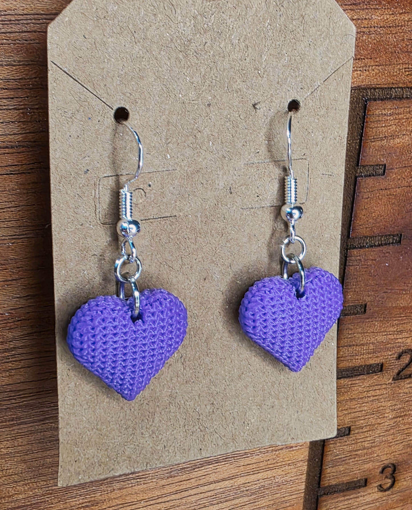 Knitted hearts (purple)