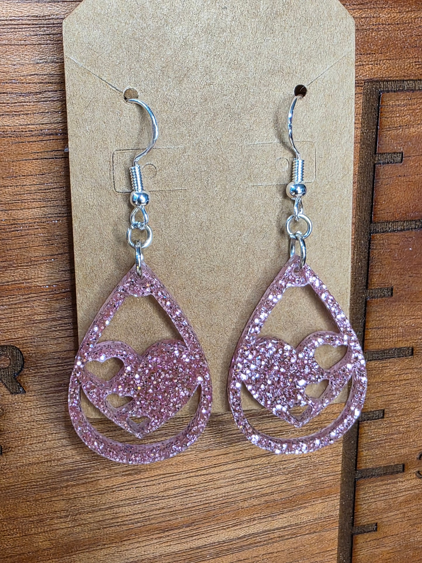 hearts-pink glitter