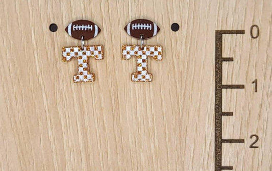 Checkered Power T football